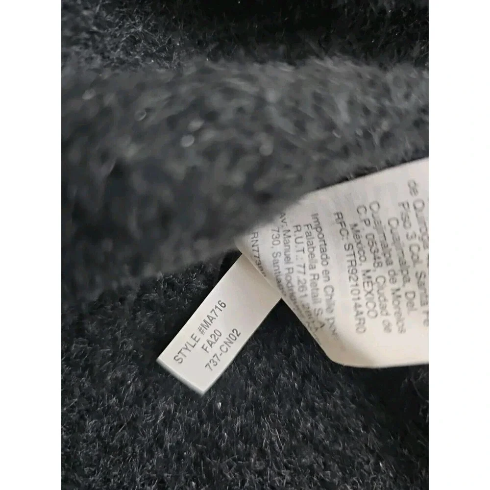 Madewell ~Woman Size XL~ Black Knit Pullover Sweater Crewneck Wool Blend.